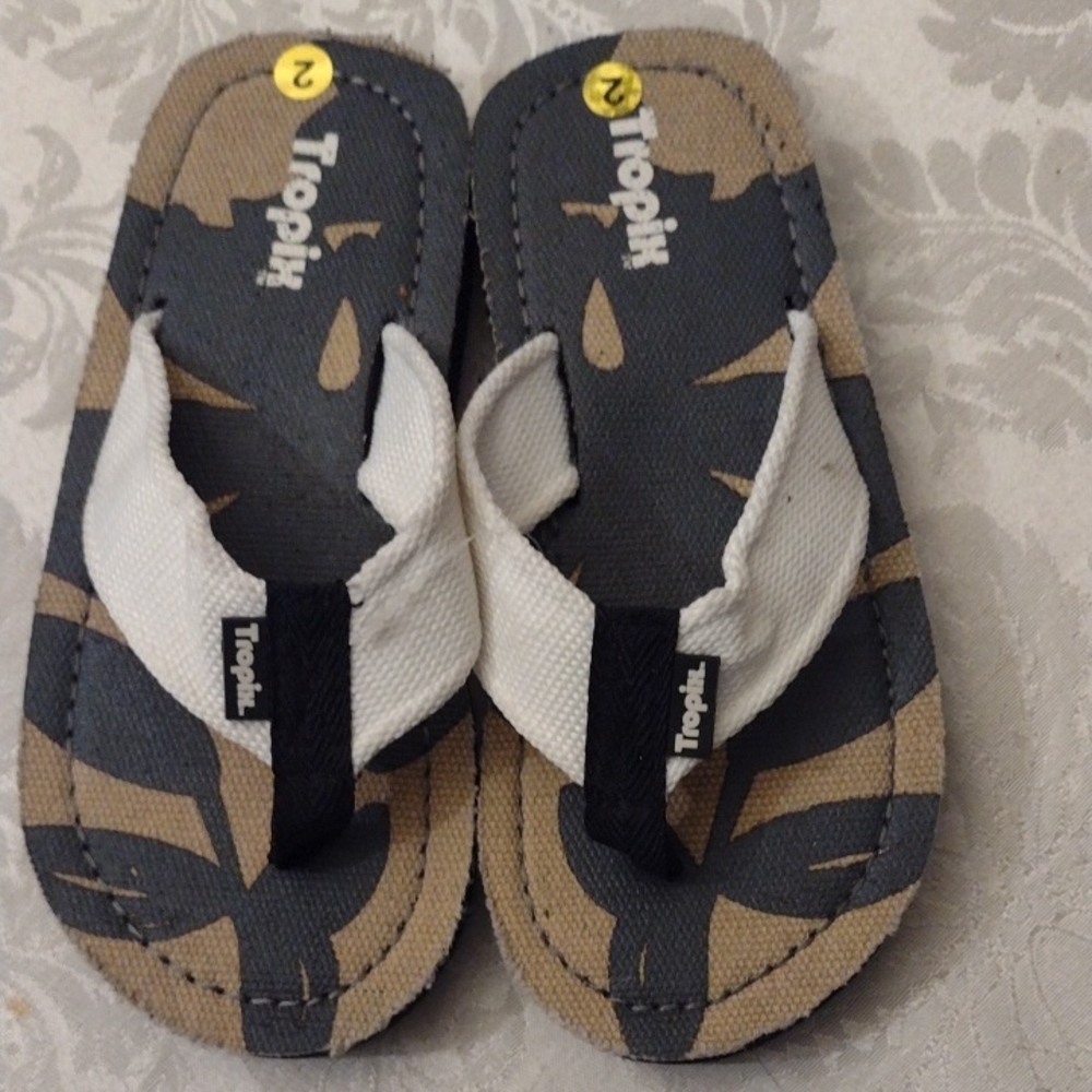 Kids Sandals - Tropix Tan, Green And Cream